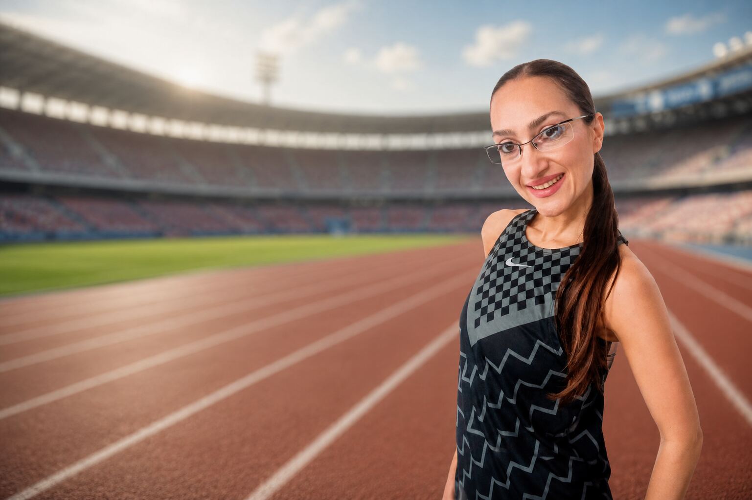 Valentina Nejković, trener trčanja, na atletskom stadionu